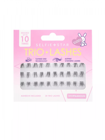 Selfie Star Накладные пучки Trio Lashes, микс короткая и средняя длина / Trio Lashes, short&medium length SSTLSM02, 30 шт